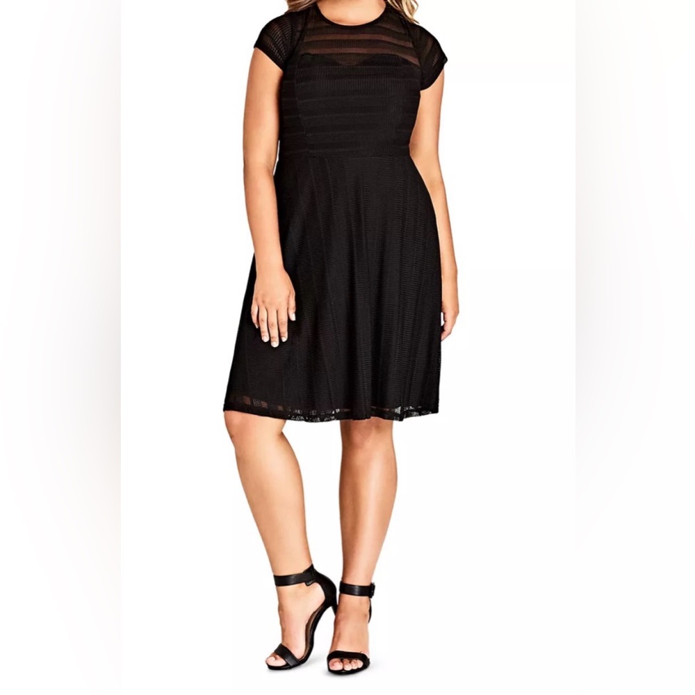 City Chic‎ Plus Textured Heart Dress